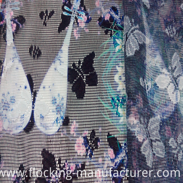 Polyester Printed Mesh Lace Fabric for Home Textile and Garment
